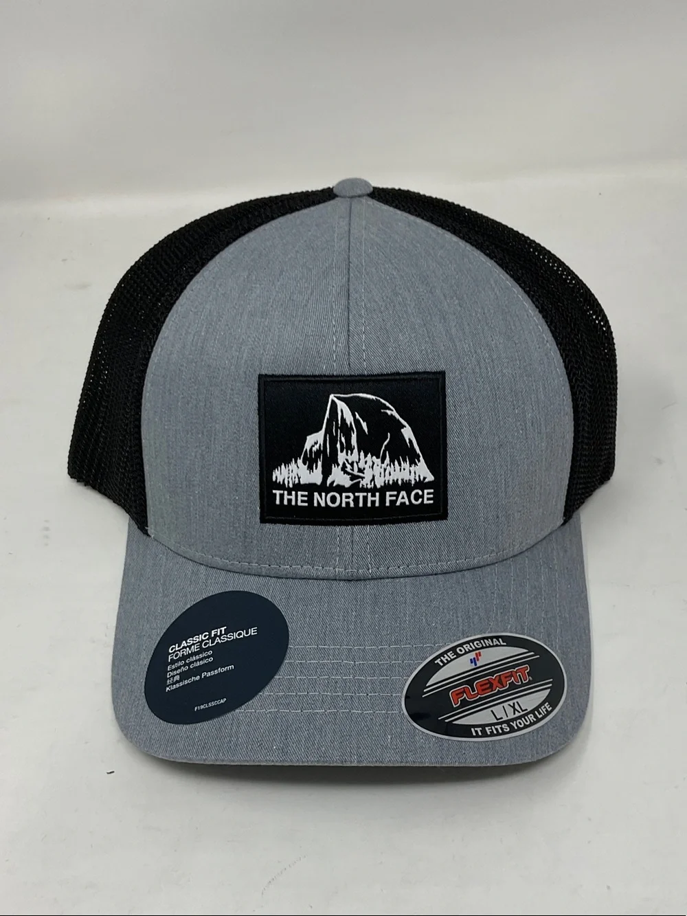 The North Face Gray Front Black Mesh Trucker Hat